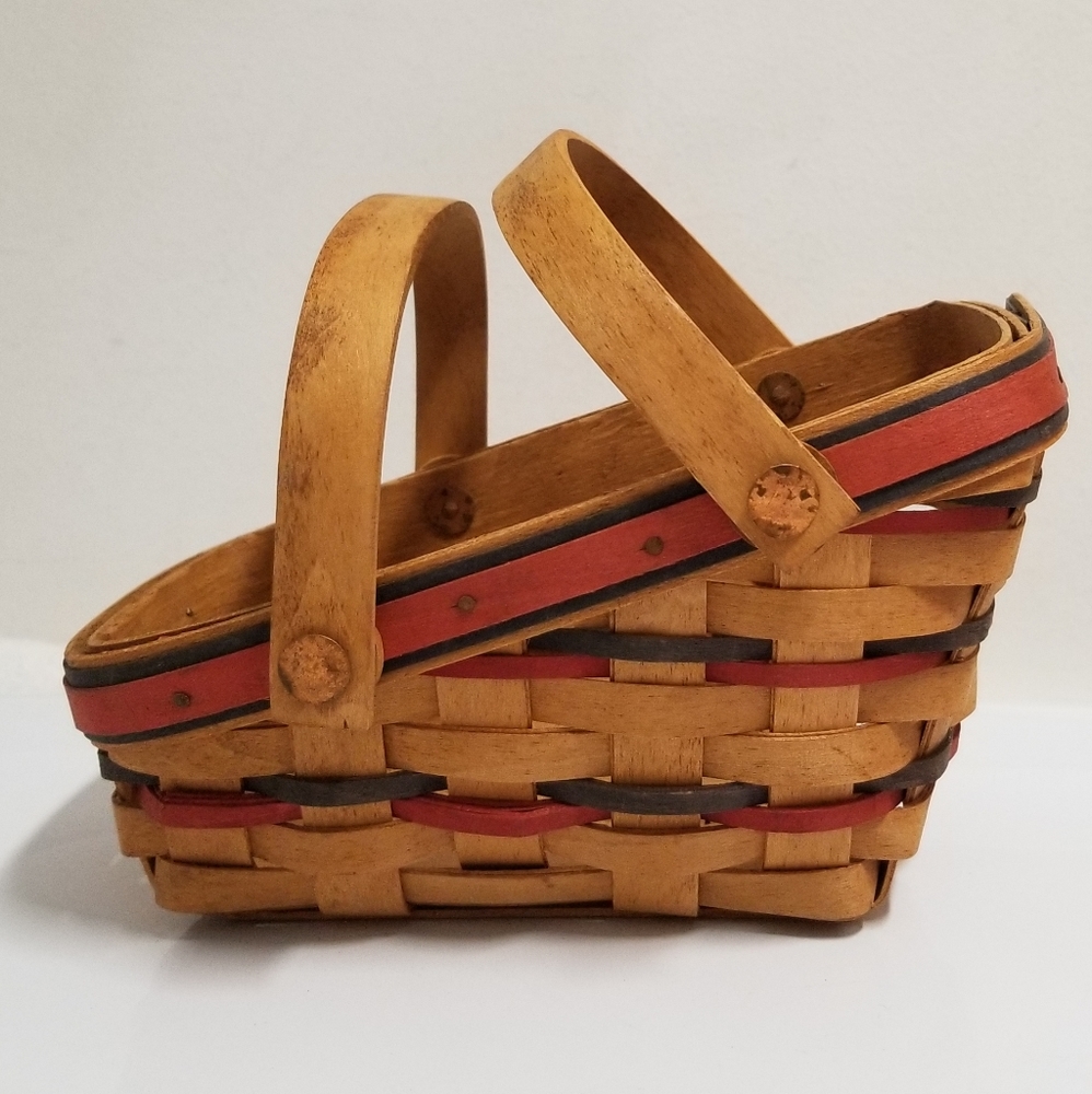 Longaberger 3pc Brown & Multi Color Small Basket Set - Picture 4 of 16